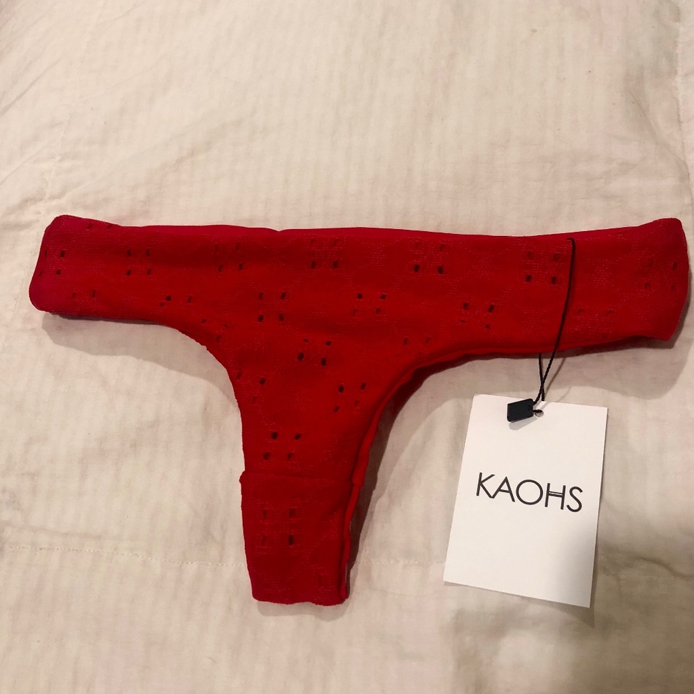 KAOHS Salty Bikini Bottom Red Eyelet